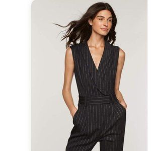 Metallic Pinstripe Tuxedo Jumpsuit - Small